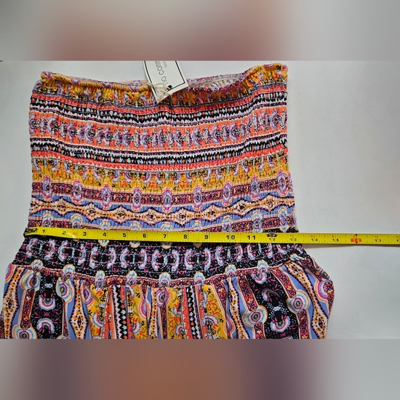No Comment NY.LA Multicolor Bohemian Strapless Tube Top Jumpsuit Size L - Picture 4 of 8